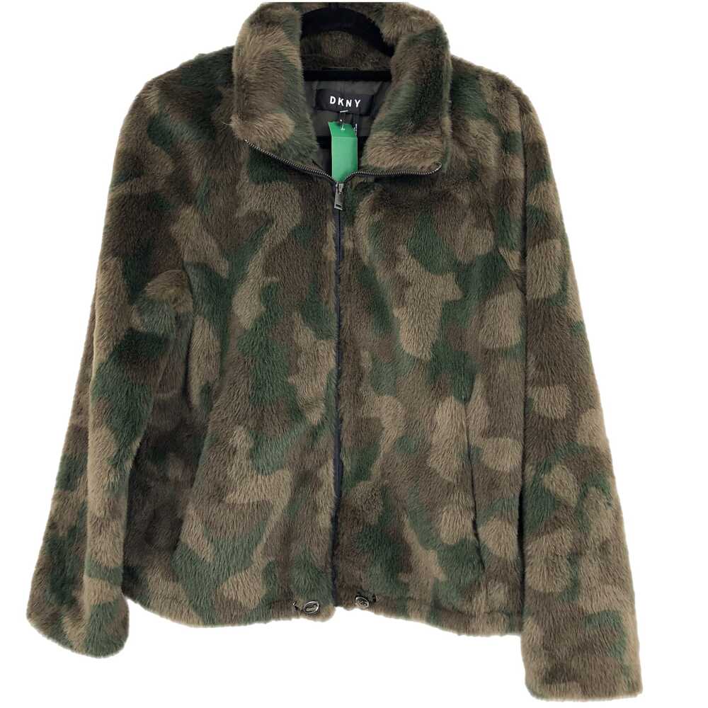 Dkny Green Camouflage Teddy Jacket | Versatile Four-Season Wear
